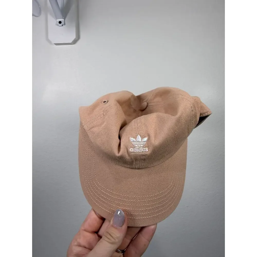 Adidas Baseball Cap Adjustable One Size Pink Peach Sport Casual Strap-Back Relax